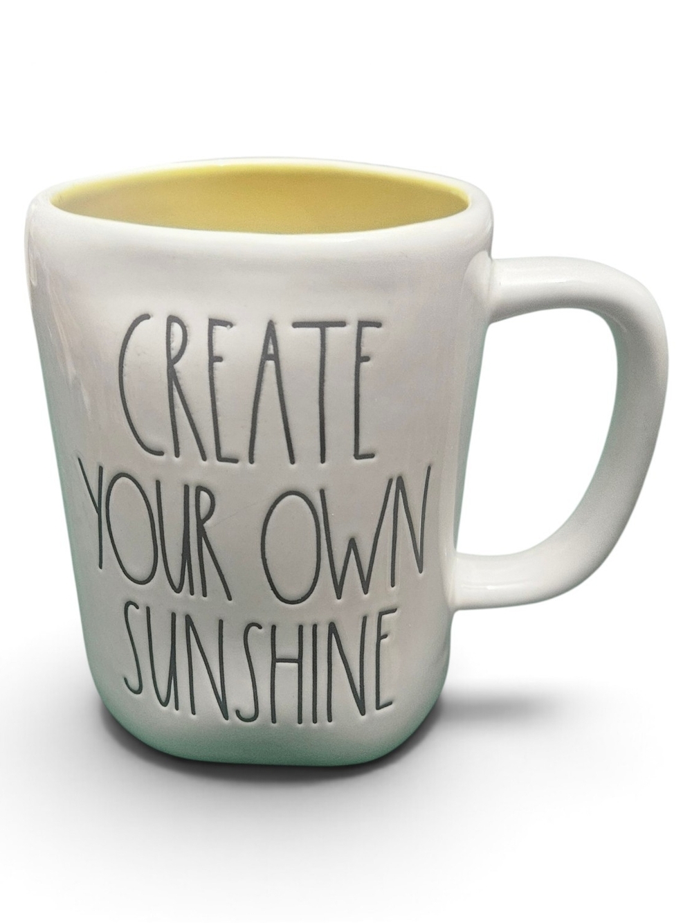 Rae Dunn Create Your Own Sunshine Mug Yellow Interior Large Letter LL Font